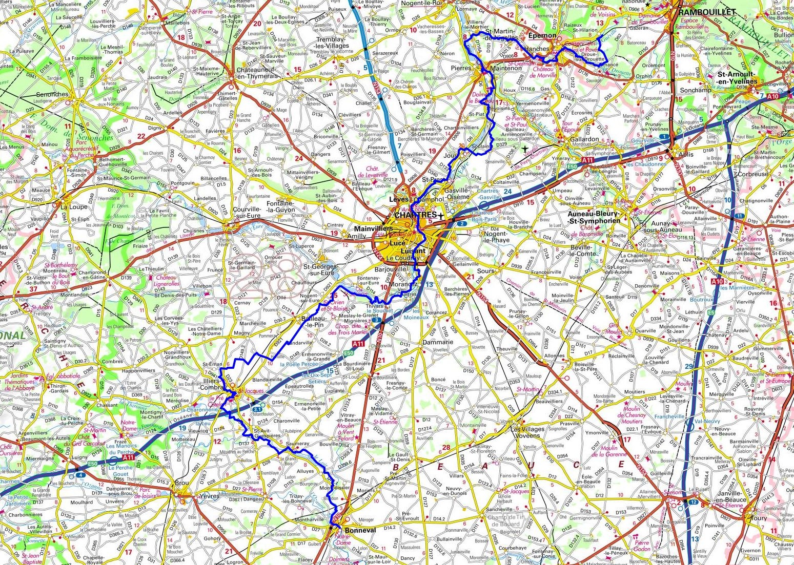 GR655 Walking from Saint-Hilarion (Yvelines) to Bonneval (Eure-et-Loir) 1