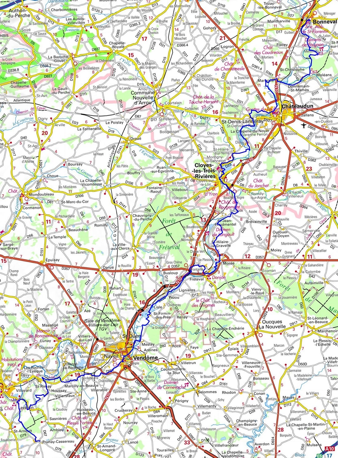 GR655 Walking from Bonneval (Eure-et-Loir) to Prunay-Cassereau (Loir-et-Cher)