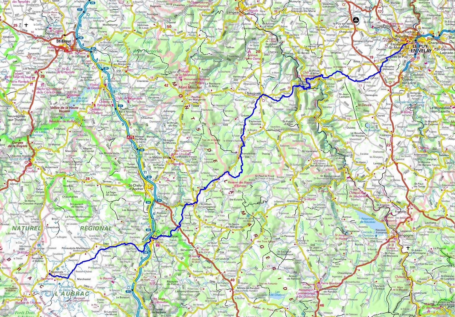 GR65 Hiking from Le Puy-en-Velay (Haute-Loire) to Nasbinals (Lozere) 1
