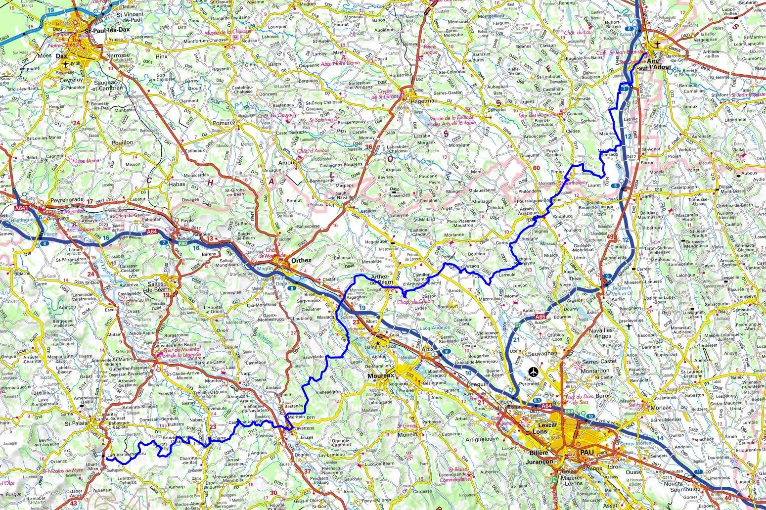 GR65 Randonnée de Aire-sur-l'Adour (Landes) à Larribar-Sorhapuru (Pyrénées-Atlantiques) 1