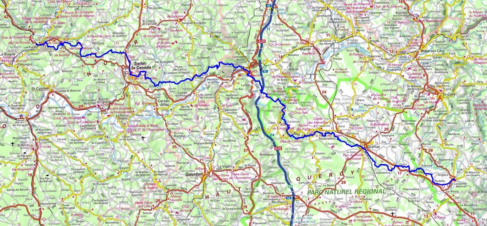 GR6 Hiking from Eyzies-de-Tayac-Sireuil (Dordogne) to Lacapelle-Marival (Lot) 1