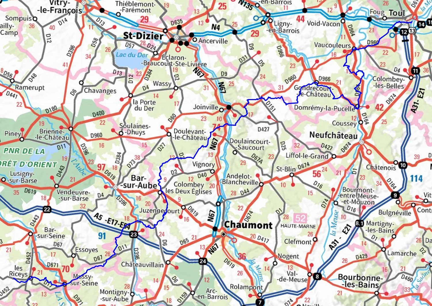 GR703 Hiking from Toul (Meurthe-et-Moselle) to Bagneux-la-Fosse (Aube) 1