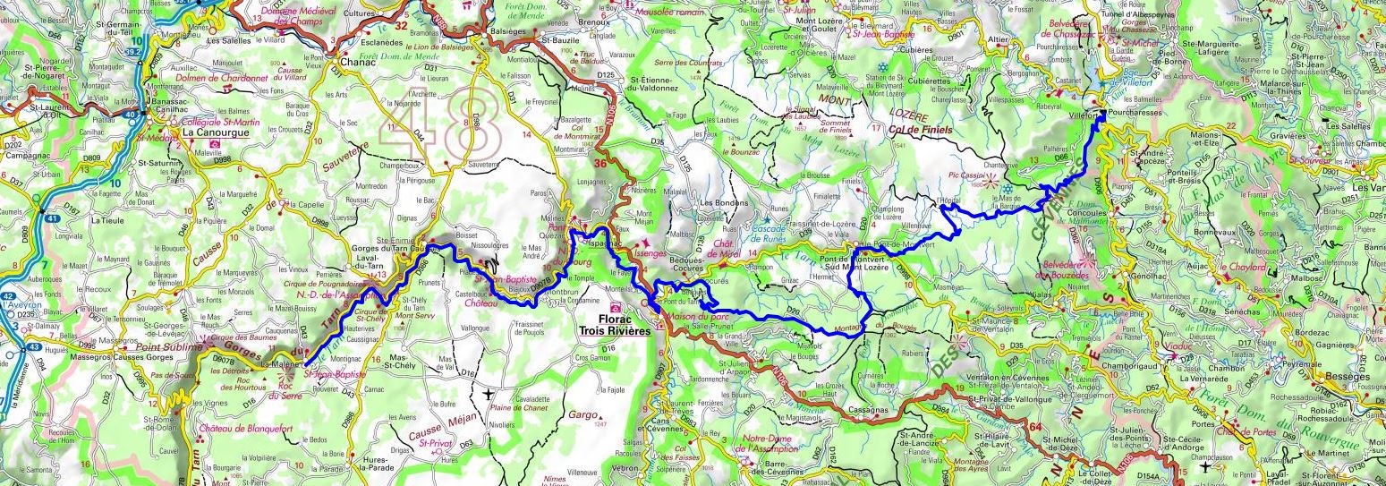 GR736 Hiking from Villefort to La Malene (Lozere) 1