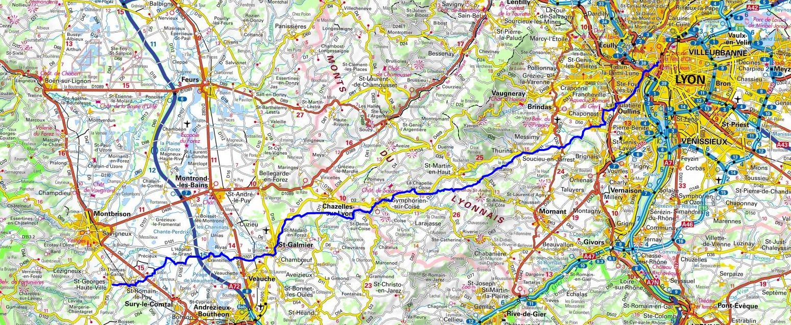GR®765 EAST Hiking from Lyon (Rhone) to St-Georges-Haute-Ville (Loire) 1