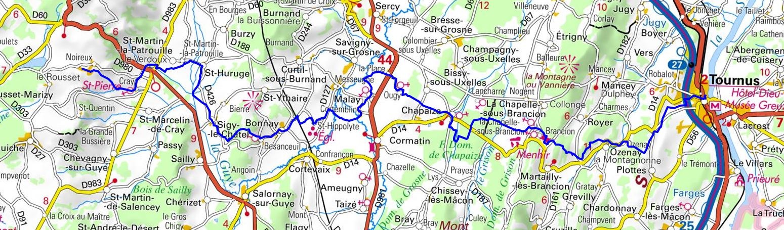 GR®76B Hiking from Martrat (Le Rousset) to Tournus (Saone-et-Loire) 1