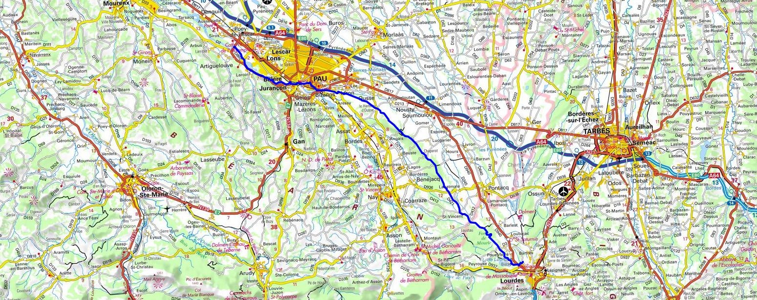 GR782 Chemin Henri IV Randonnée de Lourdes (Hautes-Pyrénées) à Artiguelouve (Pyrénées-Atlantiques) 1