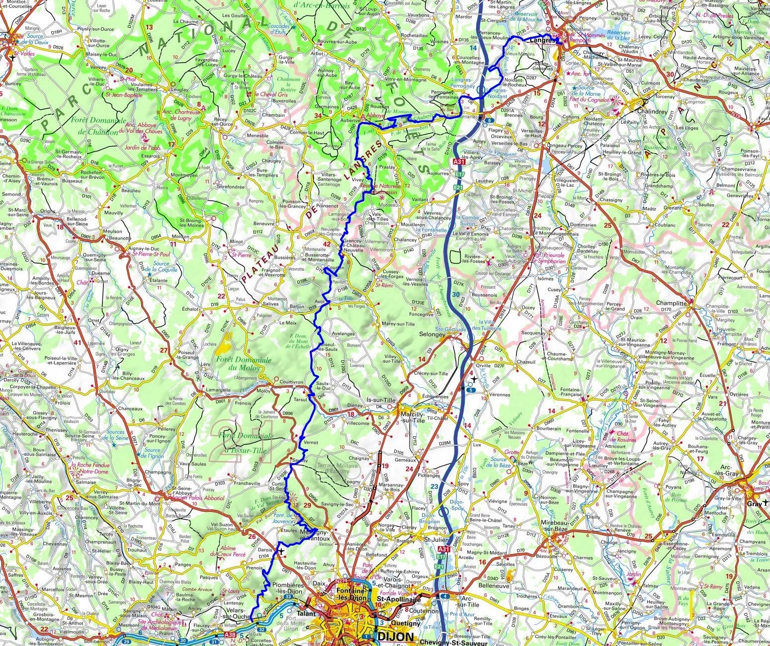 GR7 Hiking from Langres (Haute-Marne) to Velars-sur-Ouche (Cote d'Or) 1