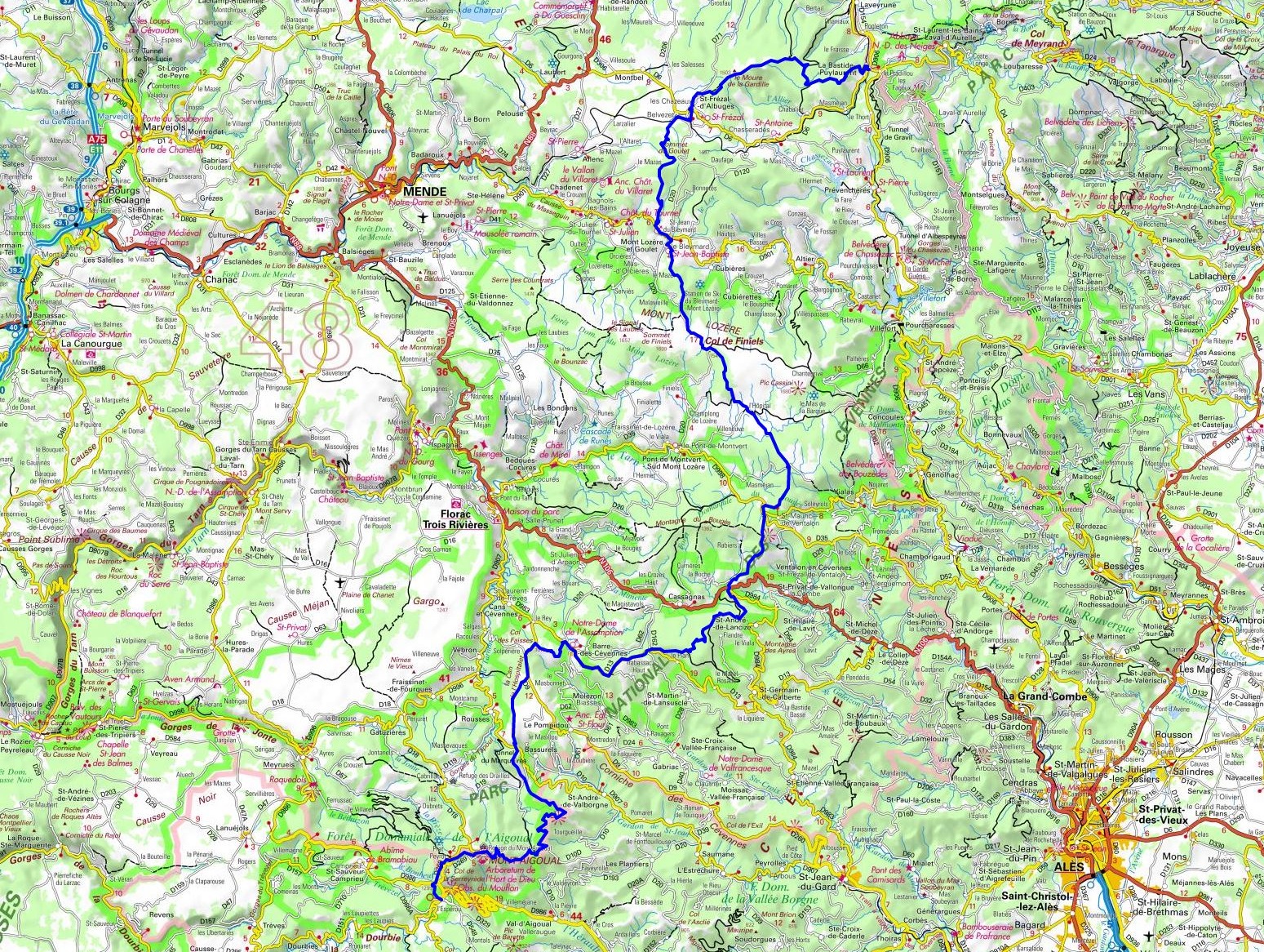 GR7 Hiking from La Bastide-Puylaurent (Lozere) to L'Esperou (Gard) 1