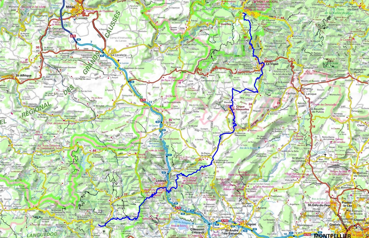 GR7 Hiking from L'Esperou (Gard) to Boussagues (Herault) 1