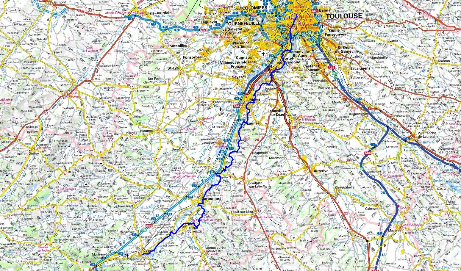 GR861 Via Garona From Toulouse to Cazeres (Haute-Garonne) 1