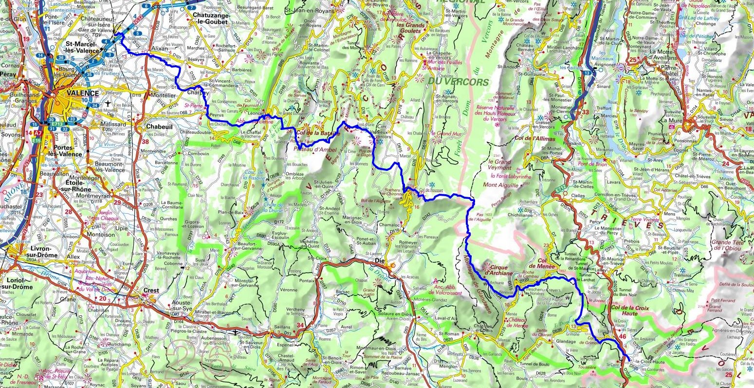 GR93 Hiking from Valence TGV to Lus-la-Croix-Haute (Drome) 1