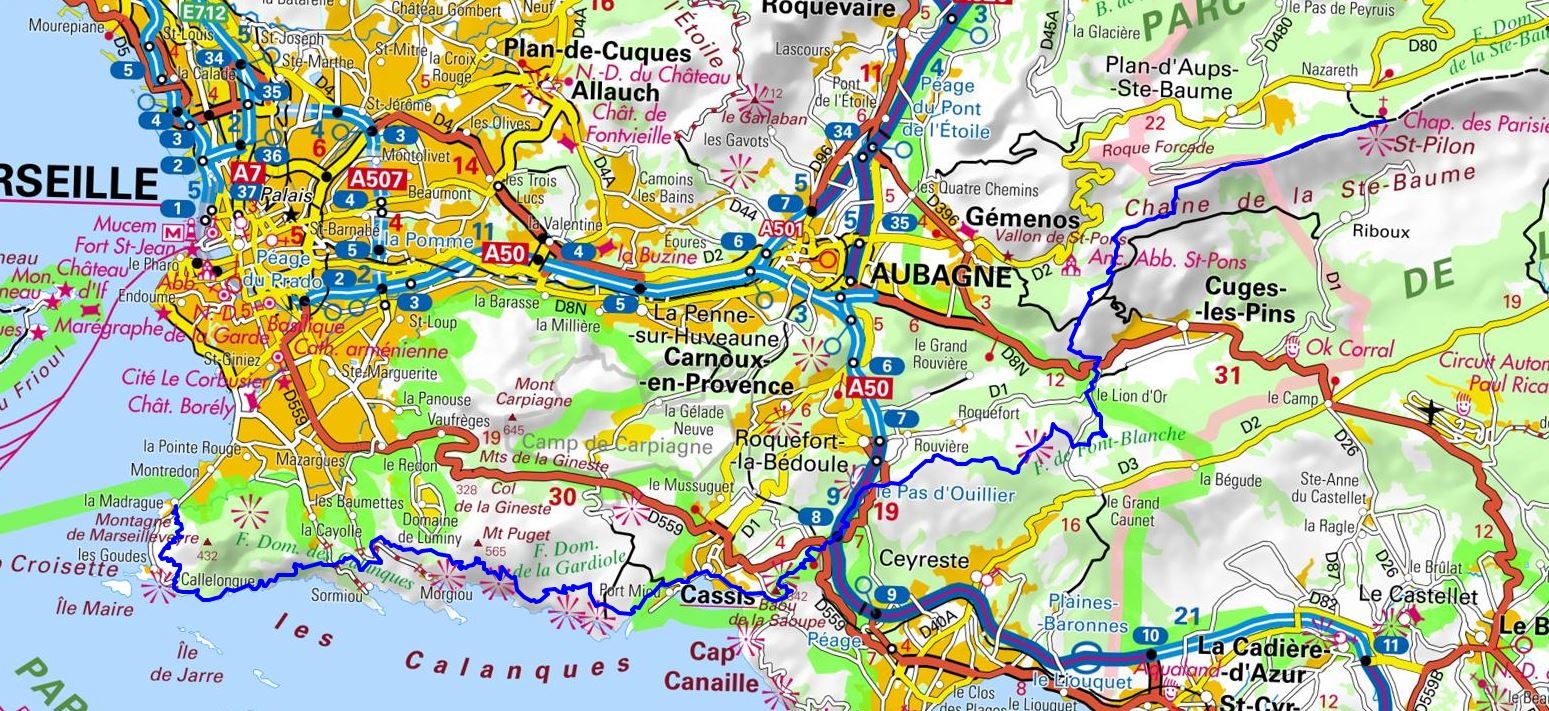 GR98 Randonnée de La Madrague (Marseille) au Col du Pilon (Bouches-du-Rhône) 1