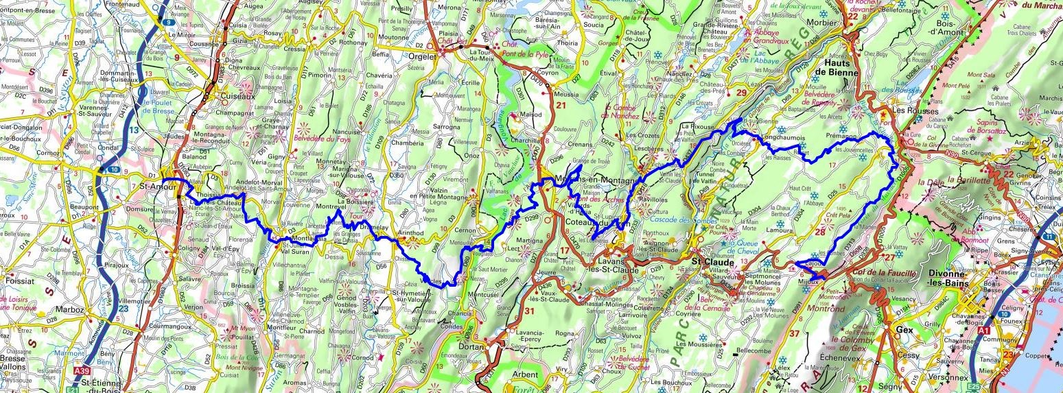 GR9 Hiking from St Amour (Jura) to Mijoux (Ain) 1