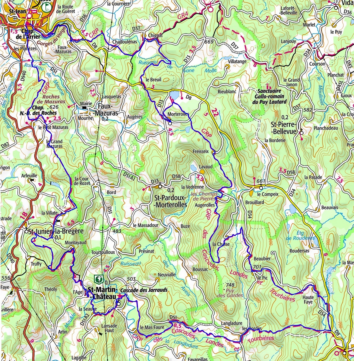 Hiking around Waterfalls, Landes and Peatlands (Creuse) 1