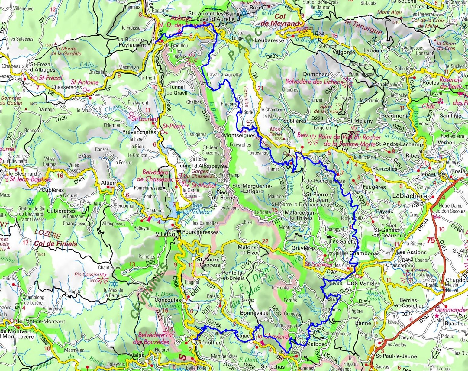 Randonnée sur Le Cévenol de La Bastide-Puylaurent (Lozère) à Génolhac (Gard) 1