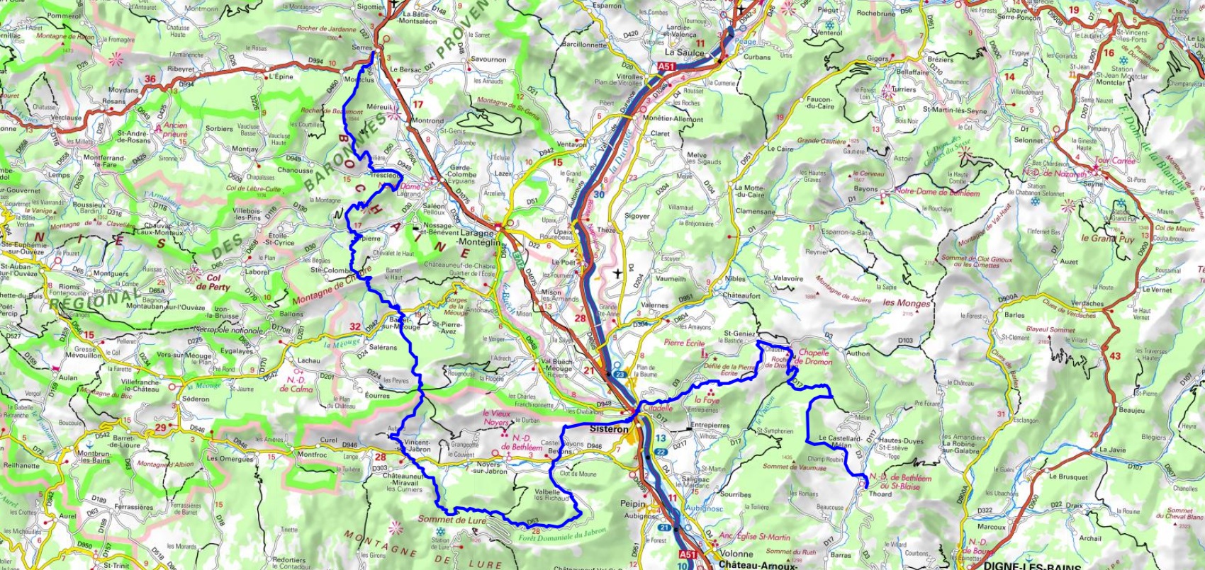Hiking from Entrevaux to Thoard (Alpes-de-Haute-Provence, Hautes-Alpes). Pre-Alps Great Crossing. 1