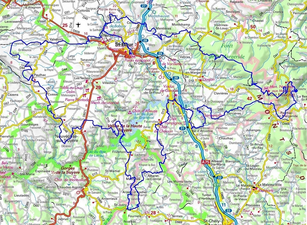 Hiking on the GR de Pays of St Flour (Cantal, Haute-Loire, Lozere) 1
