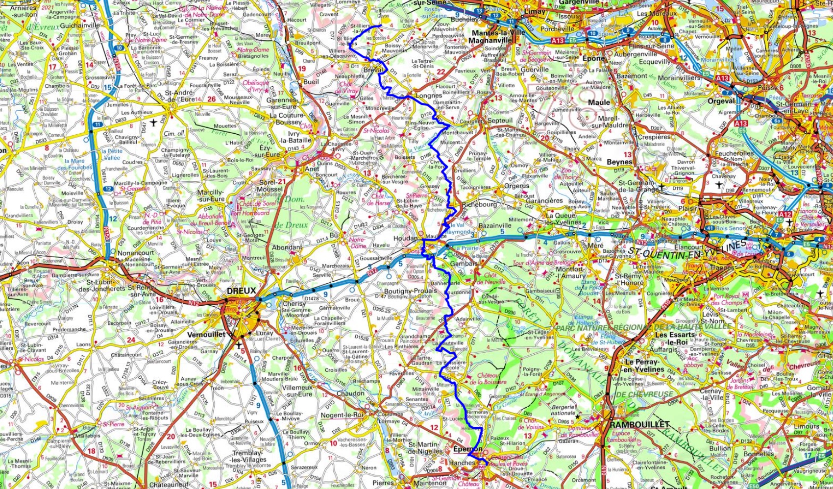 Hiking across Yvelines from Epernon (Eure-et-Loir) to Saint-Illiers-la-Ville (Yvelines) 1