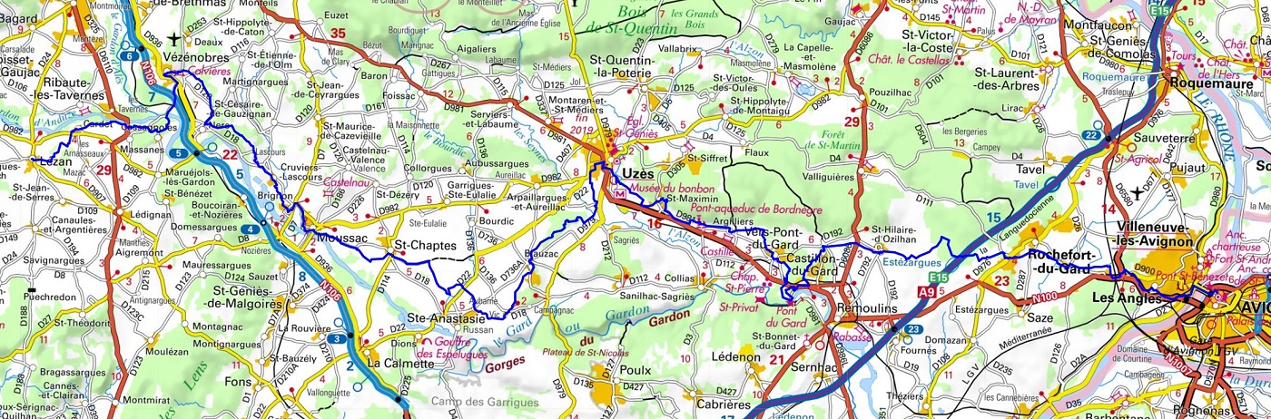 Urbain V Way. From Lezan (Gard) to Avignon (Vaucluse) 1