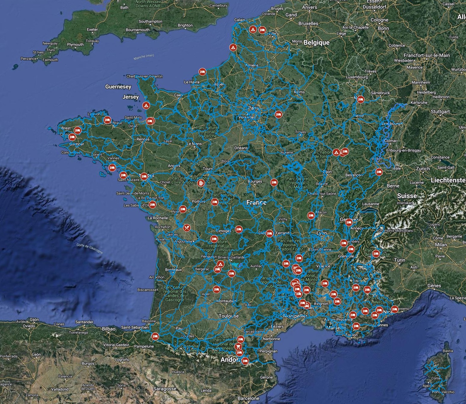 70 randonnées sur les GR® de France 
