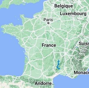 GR70 sur la carte de France