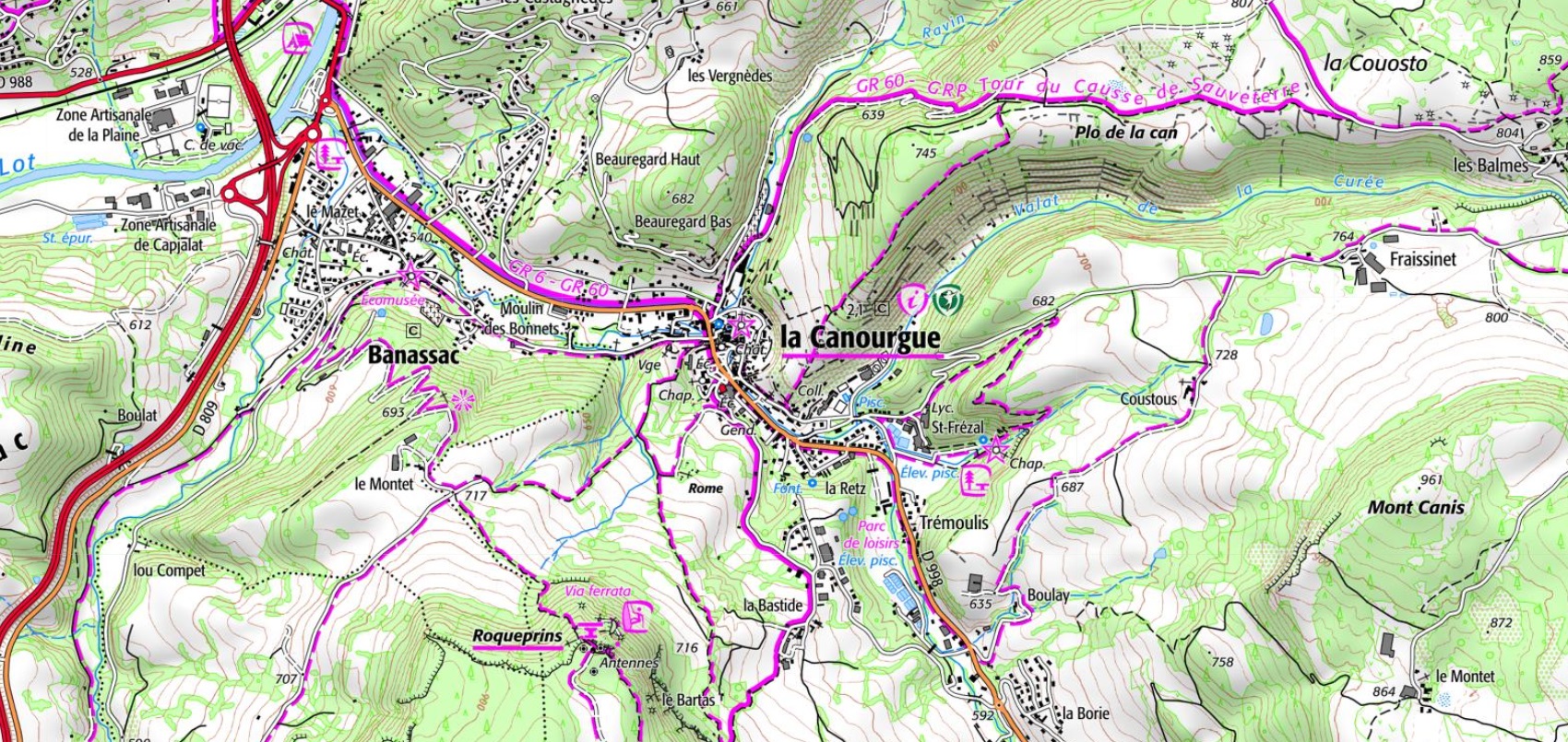 IGN Plan de La Canourgue en Lozère (Occitanie)