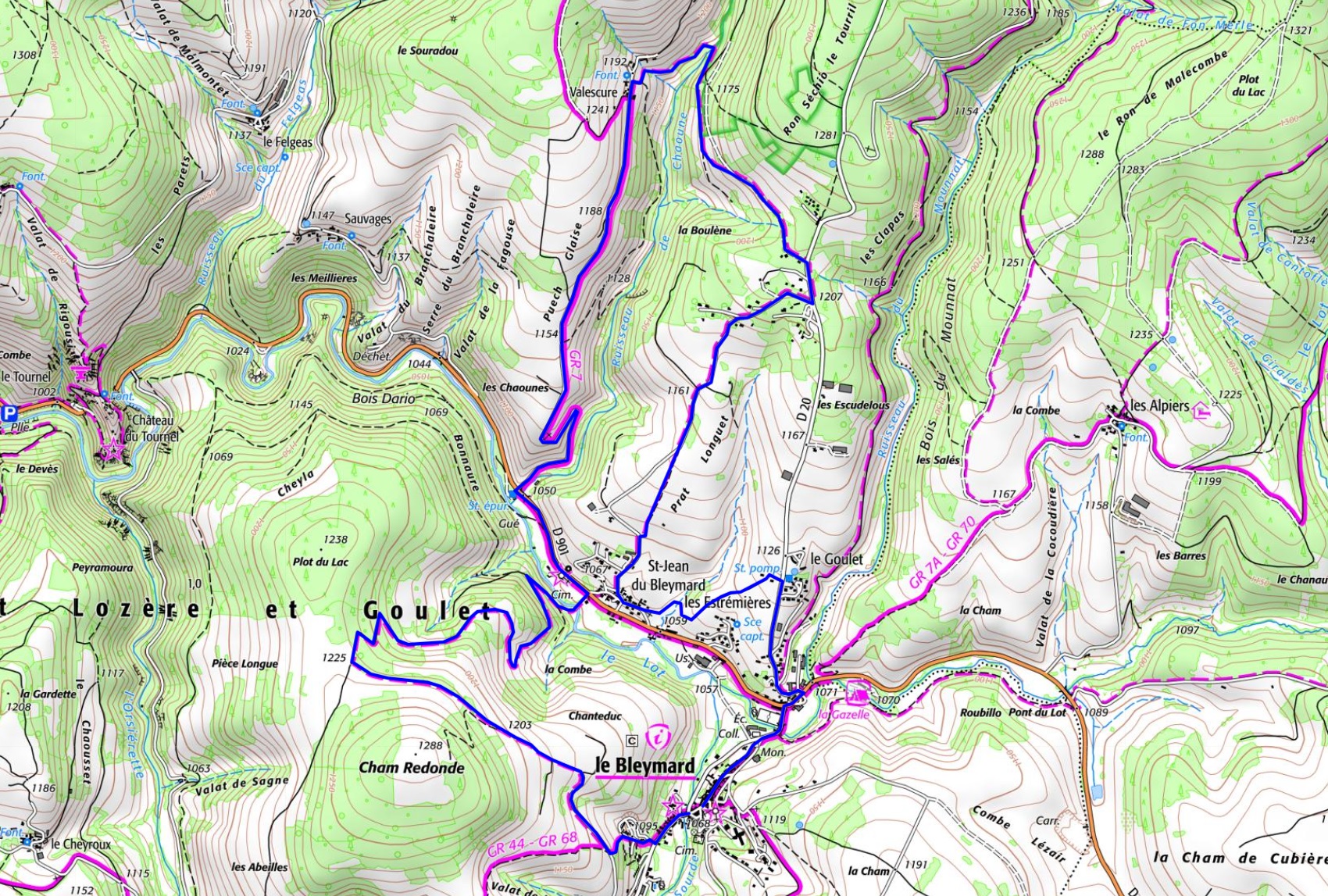 IGN Randonnée de 12,2km au Bleymard en Lozère (Occitanie)