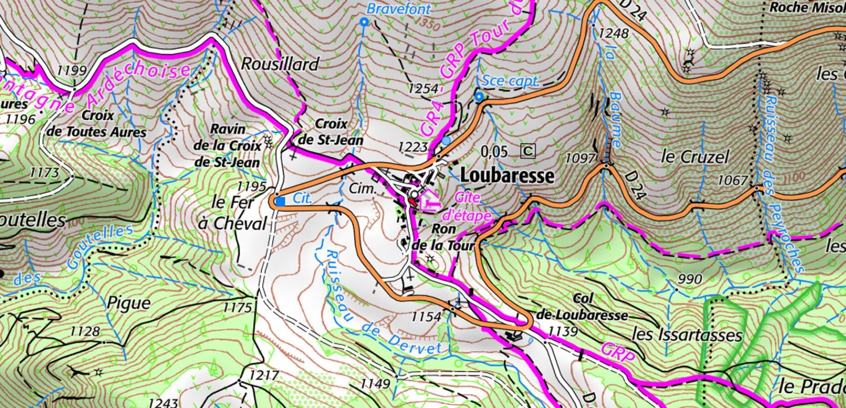 Carte IGN de Loubaresse