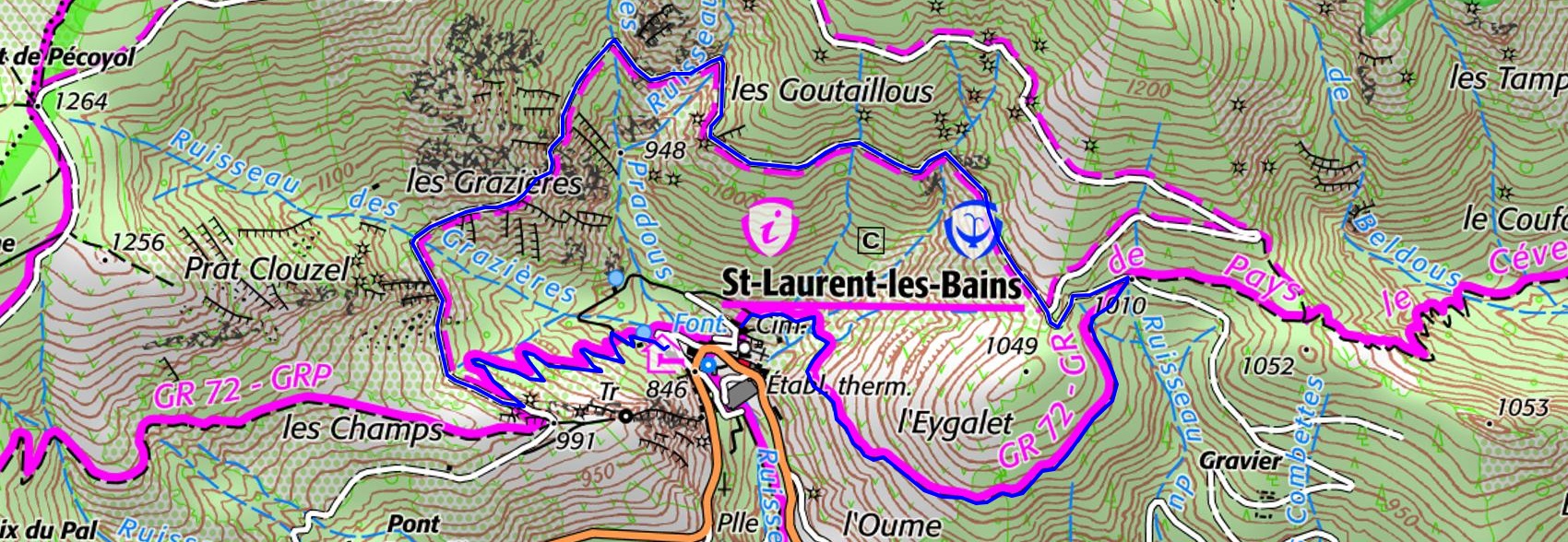 IGN Randonnée de 4,5km à Saint-Laurent-les-Bains