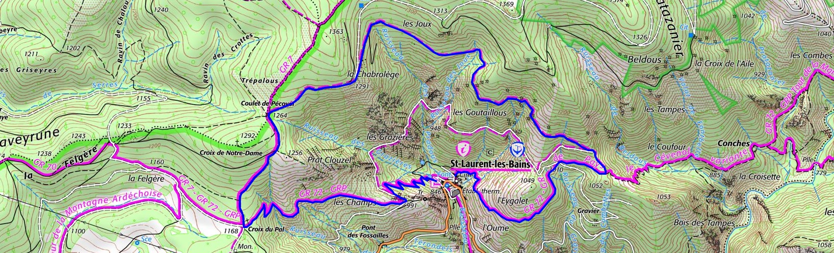IGN Randonnée de 8,5km à Saint-Laurent-les-Bains